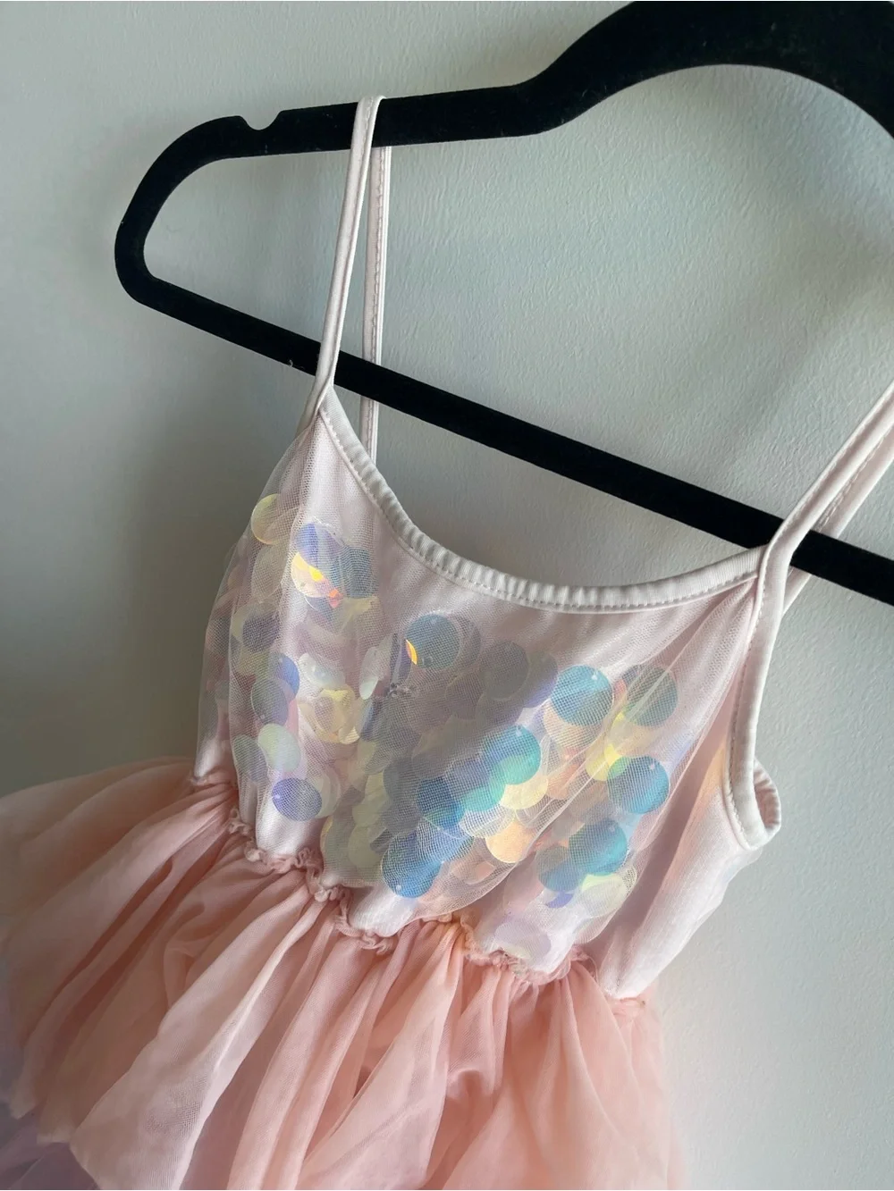 Lola + the Boys Pastel Sequin Tulle Tiered Costume Dress - Pink, Peach & Blue
